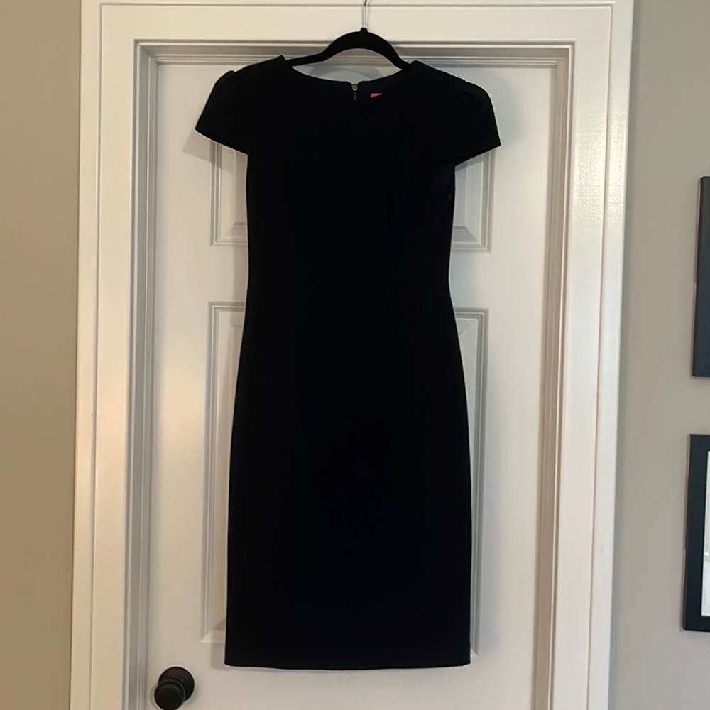 Betsey Johnson Navy Cap Sleeve Midi Dress- size 2